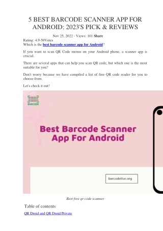 5 Best Barcode Scanner App For Android: Top Customer-Pick
