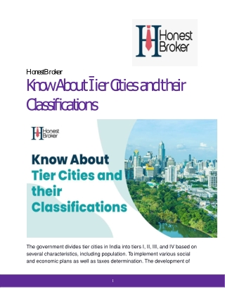 Know About Tier Cities and their Classifications
