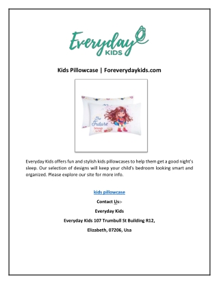 Kids Pillowcase | Foreverydaykids.com