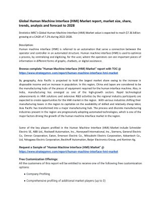 Human Machine Interface (HMI) Market