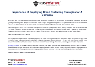 Importance of Employing Brand Protecting Strategies for A Company