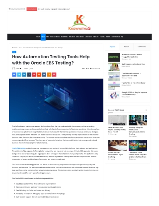 How Automation Testing Tools Help with the Oracle EBS Testing?