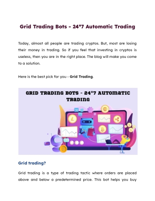 Grid Trading Bots - 24_7 Automatic Trading