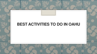Best Activities to do in Oahu