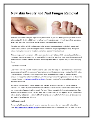 New skin beauty and Nail Fungus Removal