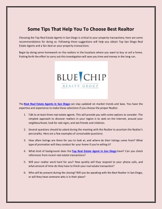 Some Tips That Help You To Choose Best Realtor