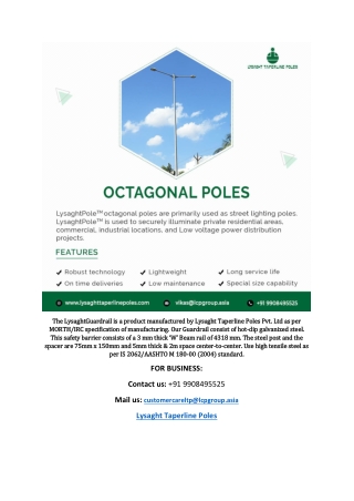 Street light poles manufacturer and supplier in India