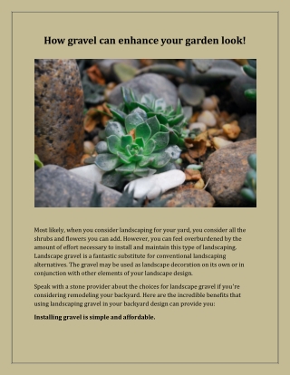 How gravel can enhance your garden look