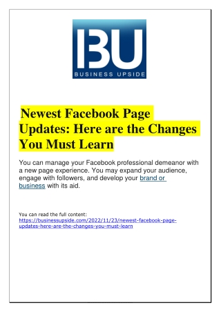 Newest Facebook Page Update Here are the Changes You Must Learn