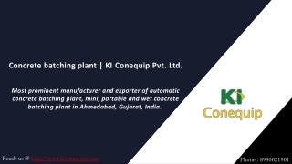 Concrete batching plant, KI Conequip Pvt. Ltd.