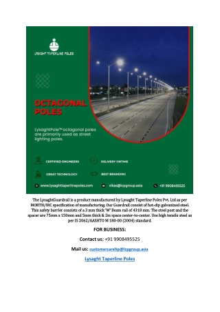 Street light poles manufacturer and supplier