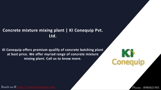 Concrete mixture mixing plant | KI Conequip Pvt. Ltd.