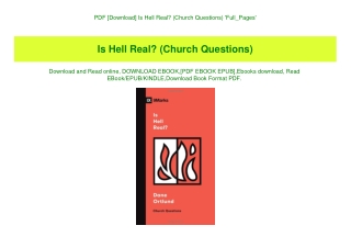 PDF [Download] Is Hell Real (Church Questions) 'Full_Pages'