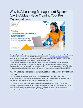 Why Is A Learning Management System