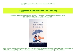 [epub]$$ Suggested Etiquettes for the Grieving Read Online