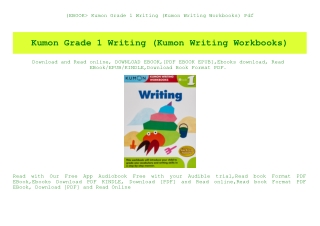 (EBOOK Kumon Grade 1 Writing (Kumon Writing Workbooks) Pdf