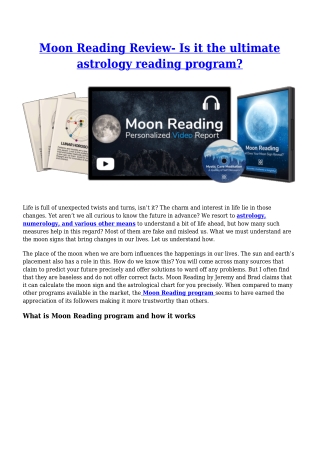 Moon Reading Review- Is it the ultimate astrology reading program?