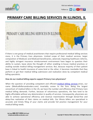 PRIMARY CARE BILLING SERVICES IN ILLINOIS, IL