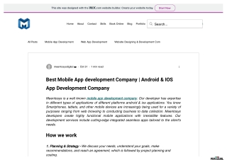 Mobile App Development Company In India