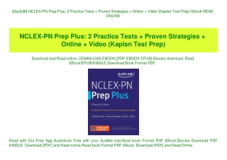 [Epub]$$ NCLEX-PN Prep Plus 2 Practice Tests   Proven Strategies   Online   Video (Kaplan Test Prep) Ebook READ ONLINE