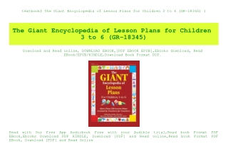 textbook$ The Giant Encyclopedia of Lesson Plans for Children 3 to 6 (GR-18345) (E.B.O.O.K. DOWNLOAD^