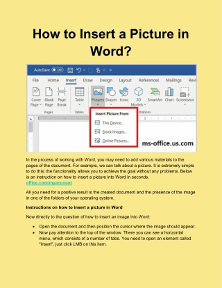 How to insert a picture in Word