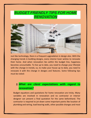 Budget Friendly Tips for Home Renovation
