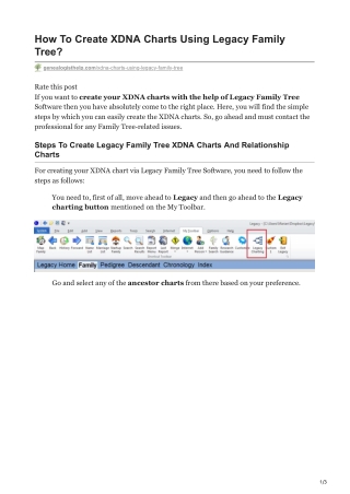 How To Create XDNA Charts Using Legacy Family Tree | Genealogist Help