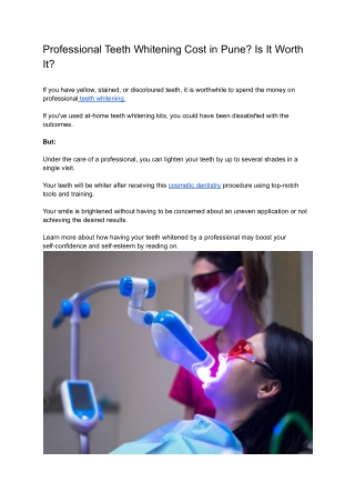 Professional Teeth Whitening Cost in Pune