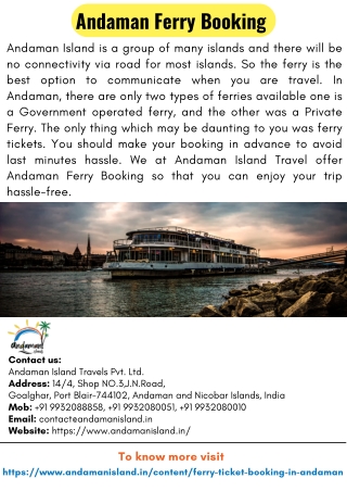 Andaman Ferry Booking