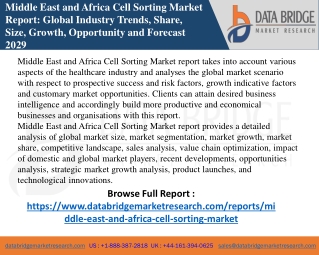 Middle East and Africa Cell Sorting Market