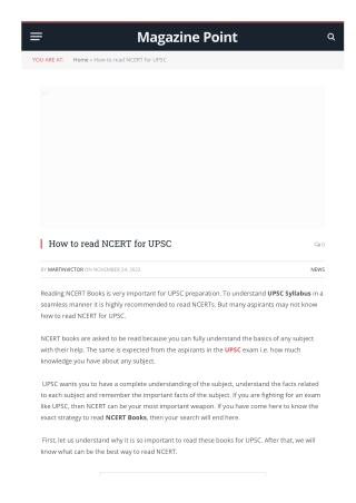 How to read NCERT for UPSC