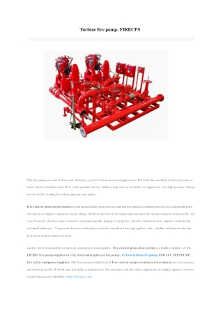 Turbine fire pump- FIRECPS