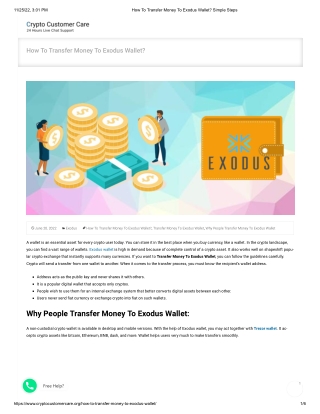 How To Transfer Money To Exodus Wallet
