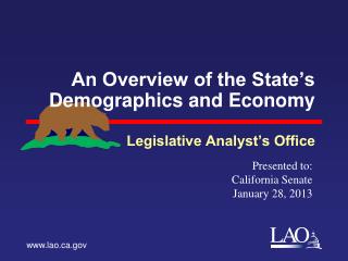 An Overview of the State’s Demographics and Economy