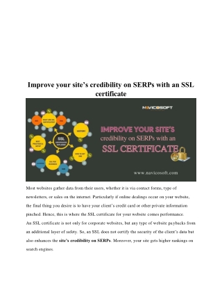 Improve your site’s credibility on SERPs with an SSL certificate