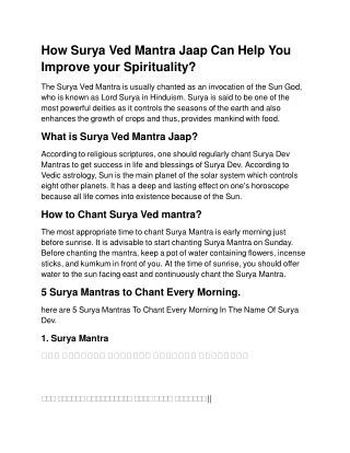How_Surya_Ved_Mantra_Jaap_Can_Help_You_Improve_your_Spirituality ppt