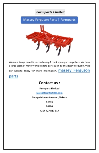 Massey Ferguson Parts | Farmparts