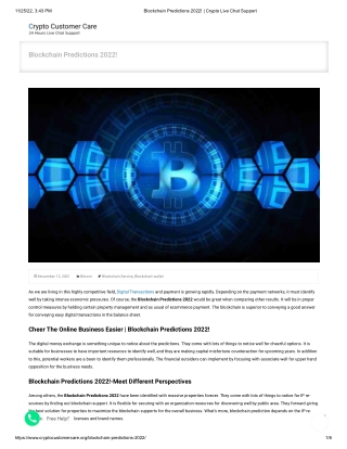 Blockchain Predictions 2022!
