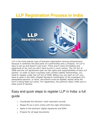 LLP Registration Process in India