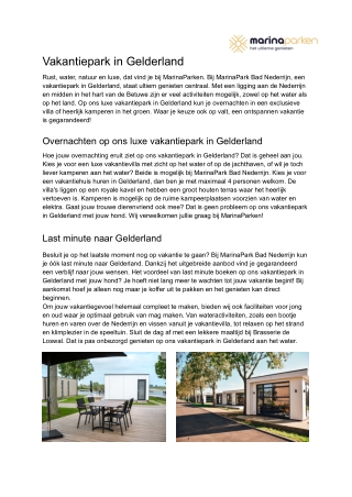 Vakantiepark in Gelderland