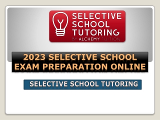 2023 Selective School Exam Preparation Online