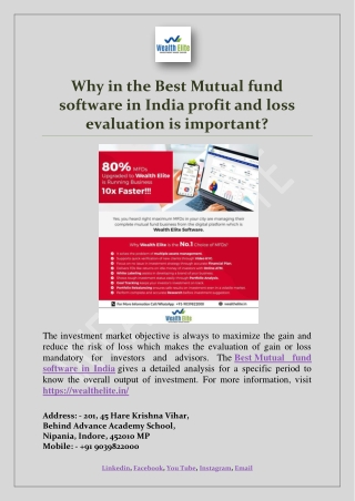 Why in the Best Mutual fund software in India profit and loss evaluation is important