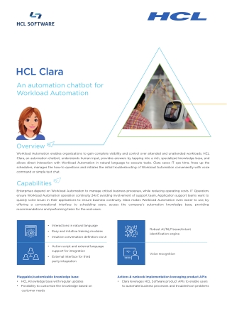 HCL Clara The Best Automation Chatbot for Workload Automation