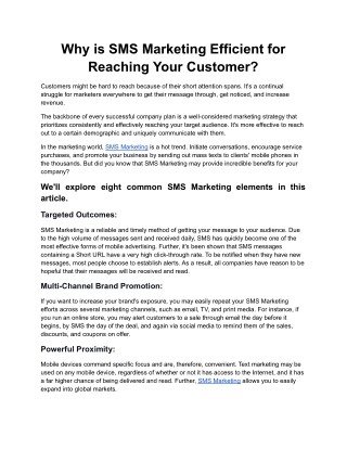 Why is SMS Marketing Efficient for Reaching Your Customer_.docx