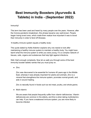 Best Immunity Boosters (Ayurvedic & Tablets) in India - (September 2022)