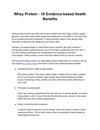 Whey Protein - 10 Evidence-based Health Benefits