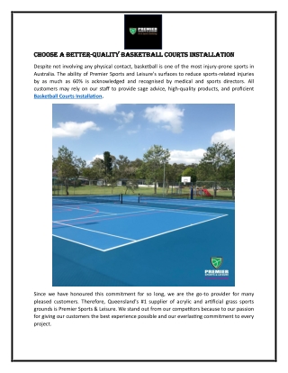 Choose a Better-Quality Basketball Courts Installation