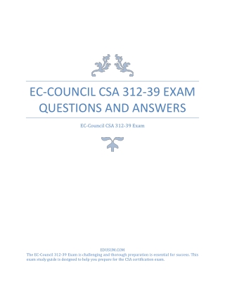 EC-Council CSA 312-39 Exam Questions and Answers PDF