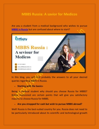 MBBS Russia: A savior for Medicos